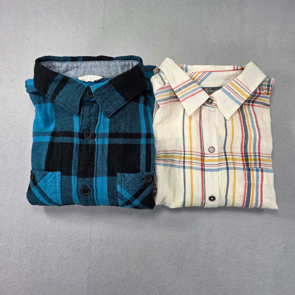 Urban Pipeline & Natural Reflections Plaid Flannel Button Down Shirt Lot Mens S